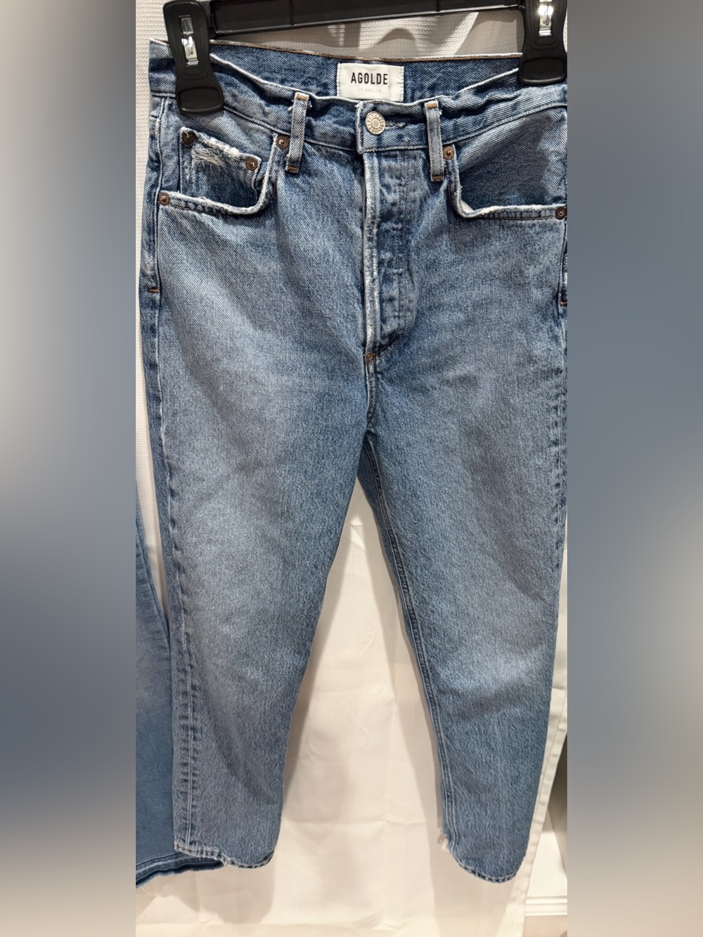 AGOLDE Light Blue Relaxed distressed Women’s Jeans Straight Leg Size 24